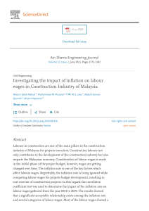 000000. Investigating the impact of inflation on labour wages in Construction Industry of Malaysia - ScienceDirect