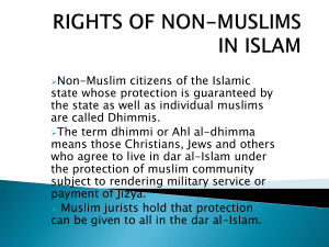 15th LECTURE, RIGHTS OF NON-MUSLIMS IN ISLAM