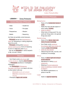 G12 SHS STEM - Intro to Philosophy 3rd Quarter Reviewer