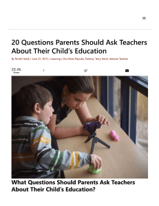 20 Questions Parents Should Ask Teachers