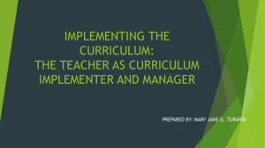 IMPLEMENTING THE CURRICULUM