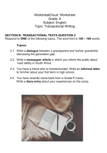 WorksheetCloud Grade 8 English Transactional Writing ws1