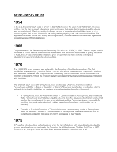 BRIEF HISTORY OF IEP