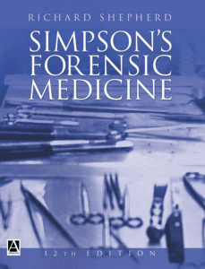 SIMPSON'S FORENSIC MEDICINE- RICHARD SHEPHERD- 12TH EDITION