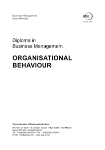 ABE's Organisational Behaviour (1)