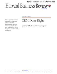 HBR CRM Done Right
