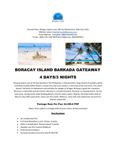 CARLO GABRIEL ITINERARY BORACAY ISLAND BARKADA GATEAWAY ITINERARY