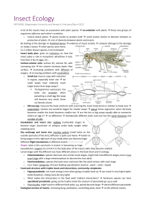 20220214 Insect Ecology Summary WUR