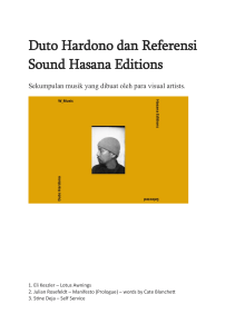 Duto Hardono dan Referensi Sound Hasana Editions