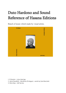 Duto Hardono and Sound Reference of Hasana Editions