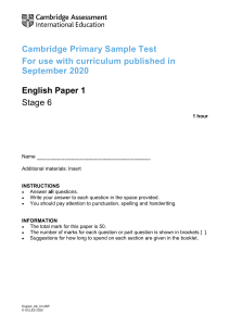 English Stage 6 Sample Paper 1 tcm142-594892 (1)