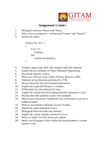 Assignment 1-Unit I
