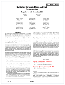 Concrete Floor & Slab Construction Guide ACI 302.1R-96