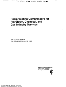 API STD 618  - Reciporcating Compressors for Petroleum, Chemical and Gas Industry Service - 1995