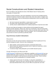 Social Constructivism and Student Interactions
