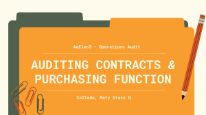 Audit on Contracts & Purchasing Function