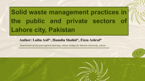 Solid Waste Management in Lahore: Public vs Private Sectors