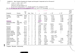 Heat capacity equation