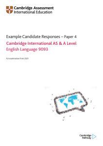 9093 Example Candidate Responses Paper 4 (for examinations from 2021)