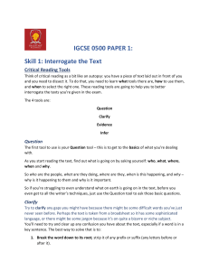 IGCSE 0500 Paper 1 skills
