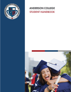 Anderson College - Student Handbook October 2022