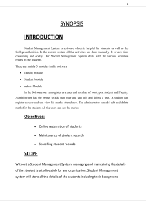 STUDENT MANAGEMENT SYSTEM PROJECT REPORT