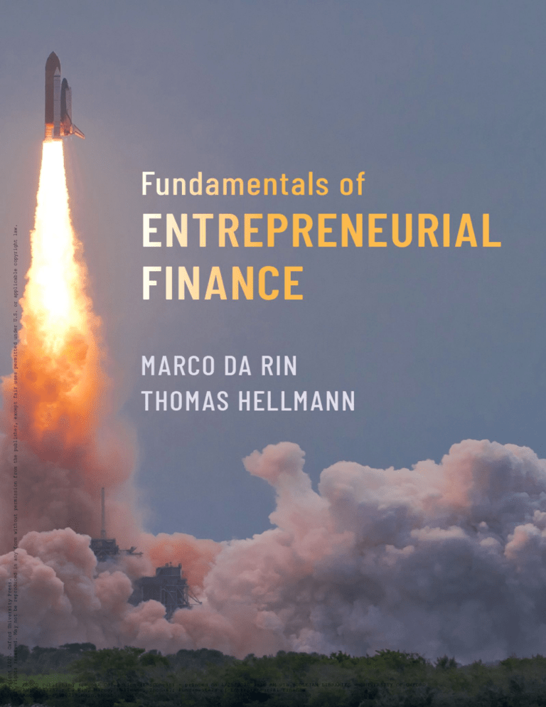thesis on entrepreneurial finance