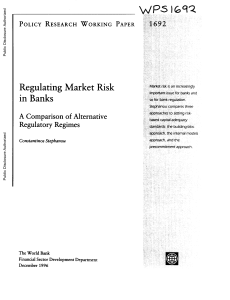 Regulating Market Risk In Banks (World Bank)