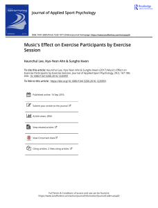 Music s Effect on Exercise Participants by Exercise Session