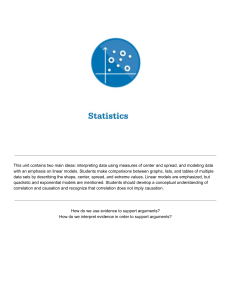 Algebra I Statistics Teacher Notes: Measures of Center & Spread