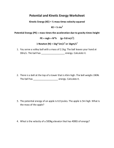 Potential and Kinetic Energy Worksheet (1)