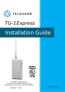 TG1LX002 Installation Manual