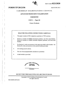 Chemistry 2012 U2 P2