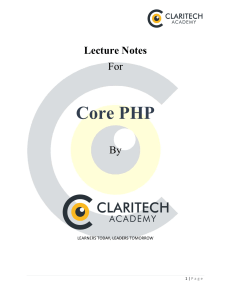 Core PHP Lecture Notes
