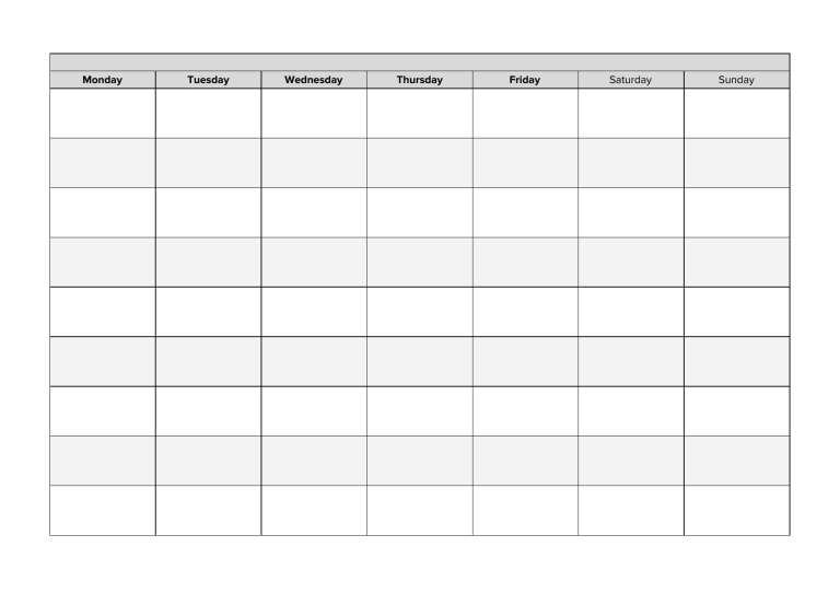 Weekly Planner (b&w, Flip Over Short-edge)