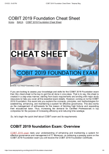 COBIT 2019 Foundation Cheat Sheet - Testprep Blog