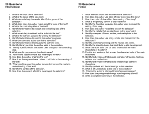 20 Questions for booklet