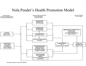 Nola Pender Health Promotion Model
