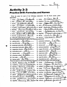 Answer sheets to the naming worksheets (2)