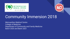 Community Immersion 2018