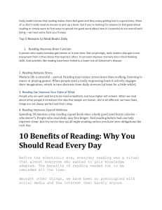 BENEFITS OF READING