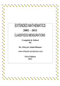 mensurations for extended mathematics
