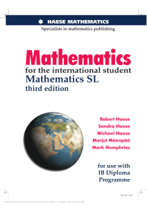 Mathematics for the international student Mathematics SL, 3rd Edition.