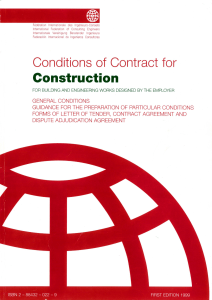 Construction Contract Conditions - FIDIC 1999