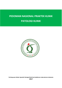 PEDOMAN NASIONAL PRAKTEK KLINIK PATOLOGI KLINIK