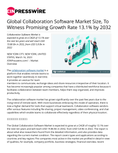 Collaboration Software Market size, Top Industry Trend and Segments Analysis upto 2032