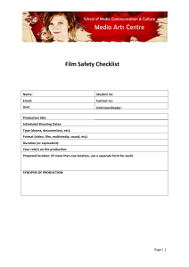 Film Location Safety Report - Checklist