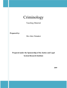 Criminology Teaching Material