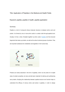 Application of Peptides in the Medical and Health Fields