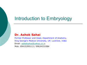 1-Indroduction to Embryology